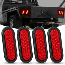 Nilight 6Inch Oval Trailer Tail Light 4PCS 24LED Stop Brake Turn Marker Lights