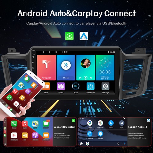 FOR TOYOTA RAV4 2013-2018 64G CARPLAY 10.1" CAR STEREO RADIO ANDROID 12 GPS WIFI - Foto 4 di 13