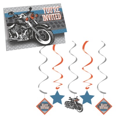 Cycle Shop Motorbike Bike Party Tableware Decorations Balloons