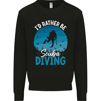 Id Rather be Scuba Diving Lustiges Taucher Herren Sweatshirt Pullover