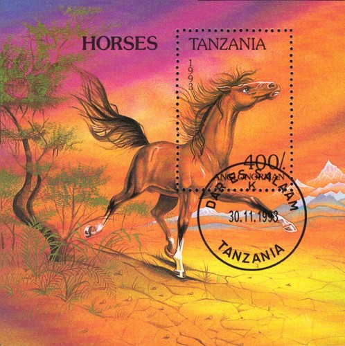 TANZANIA - HORSES - PFERD - Briefmarke Block - +ar966