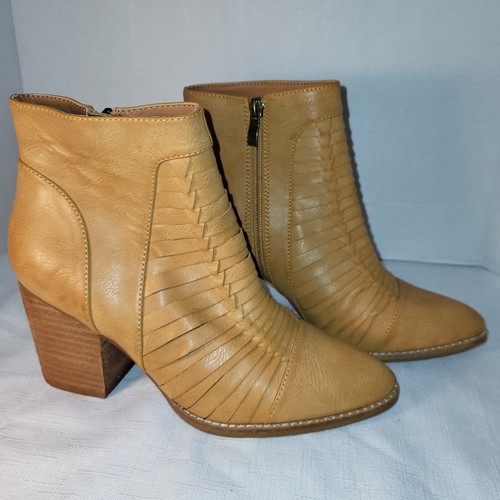 Beast Fashion Buckle Alina Ankle Boots Womens Sz 7 Shoes Heel Side Zip NEW FLAW - Picture 3 of 19