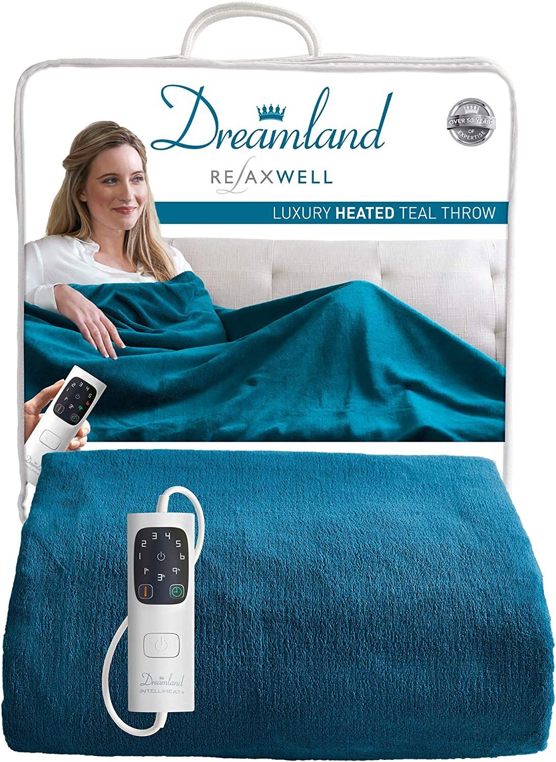 Dreamland Relaxwell Intelliheat+ 5 Minute Fast Heat Luxury Teal Blue Heated...  5053146167095 | eBay