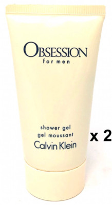 2 x Obsession (Original) for Men by Calvin Klein (50 ml/1.7 oz Each) Shower Gel