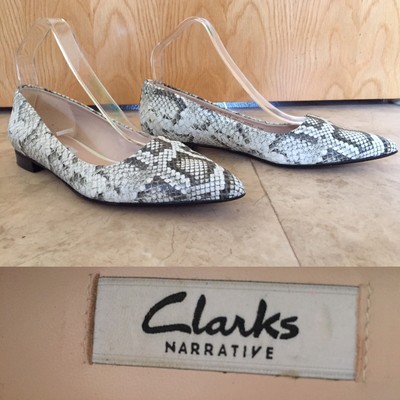 snakeskin flat shoes