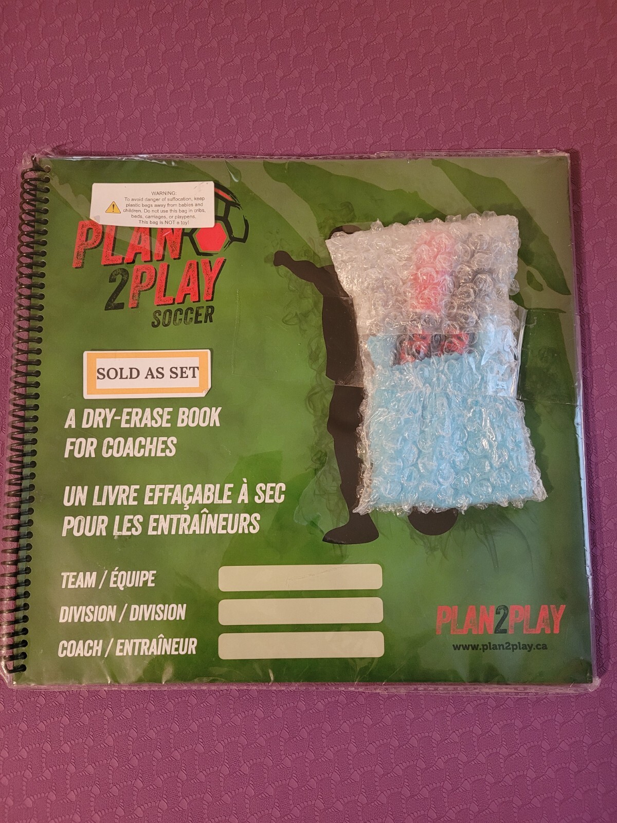 Plan2Play Soccer Coaching Dry Erase Book Coaches Aid w/ 2 Markers