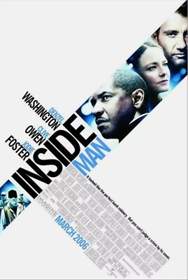 THE INSIDE MAN 11x17 PROMO MOVIE POSTER Denzel Washington Clive Owen