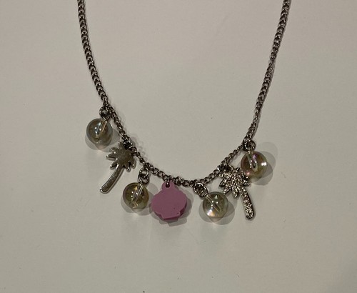 Gymboree Girls Tropical Palm Trees Seashell Necklace, Silver, NWT - Picture 4 of 6
