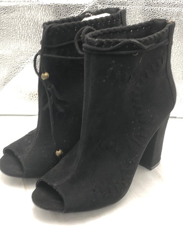 Bamboo Sock Ankle Boot Size 9 Black Tassels - Picture 3 of 10
