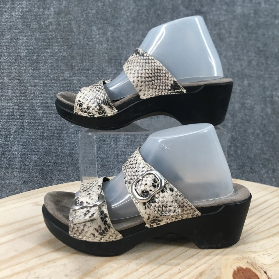 Dansko 凉鞋女式 36 Sophie Slide 米色皮革蛇皮块 9841000200 — 第 2/4 张图片