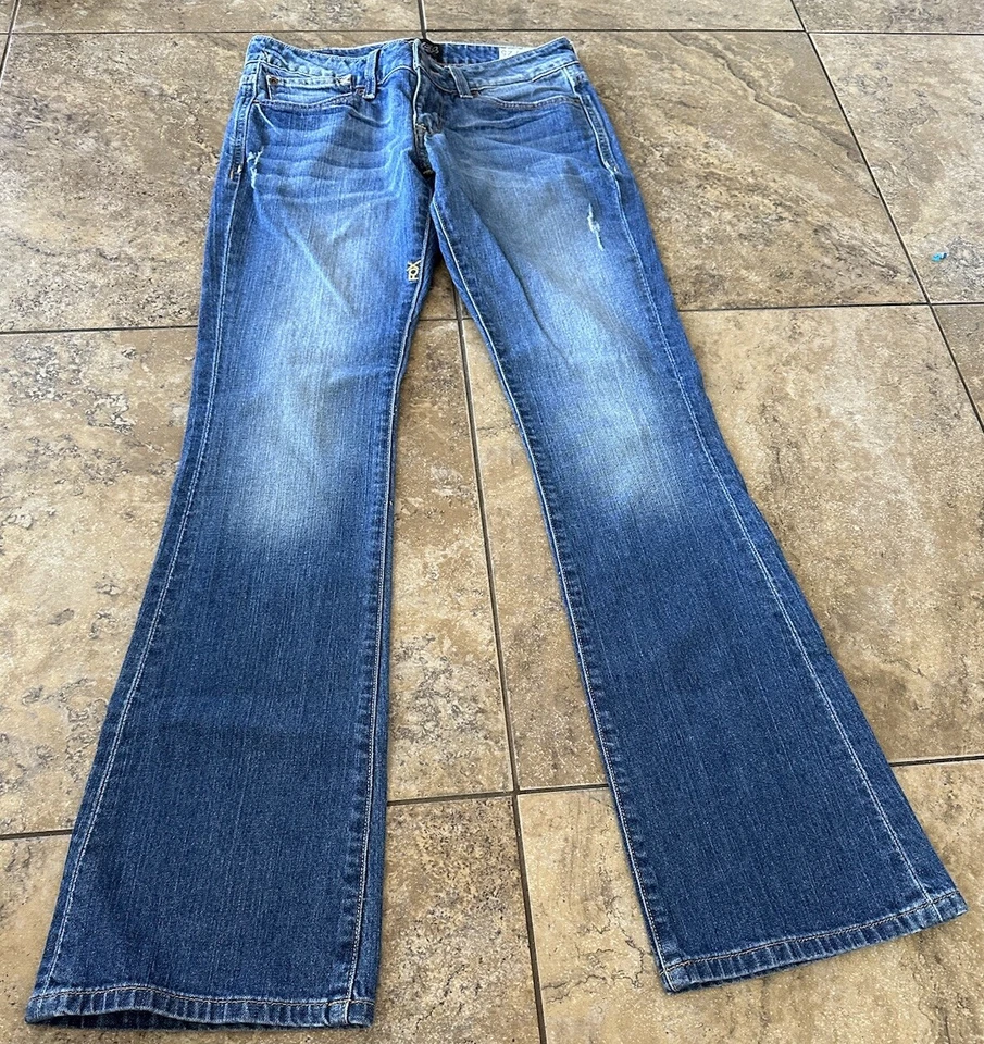 Fox гонки крутящий момент загрузки вырез джинсы женщин выцветший синий джинсовой ткани брюки размер 1/24 - Изображение 2 из 4