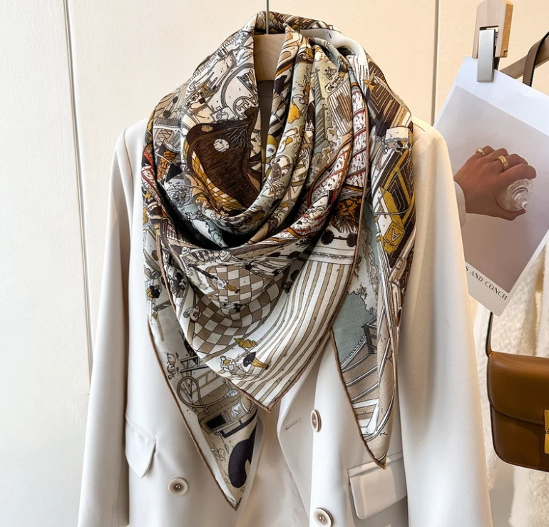 Новый 70% кашемир и 30% шелк надежном шарф faubourg двойной лицо тонкий шаль 53» - Изображение 4 из 4