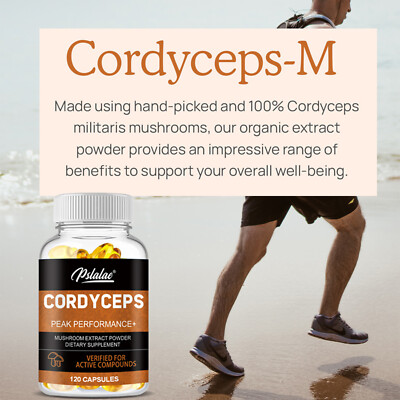 Cordyceps 1000mg - 120 Capsules, Soutien énergie Et Immunité, Péremption 01/2027, Marque Pslalae