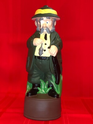 1971 ALBERTA MOLDS Hand Painted Englishman Safari Mouse Hunter Gin Decanter #430