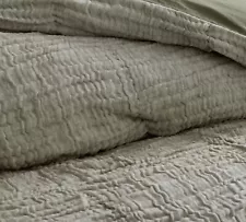 Pottery Barn Cloud Duvet Cover Cotton/Linen Loden Full/Queen Nip $229