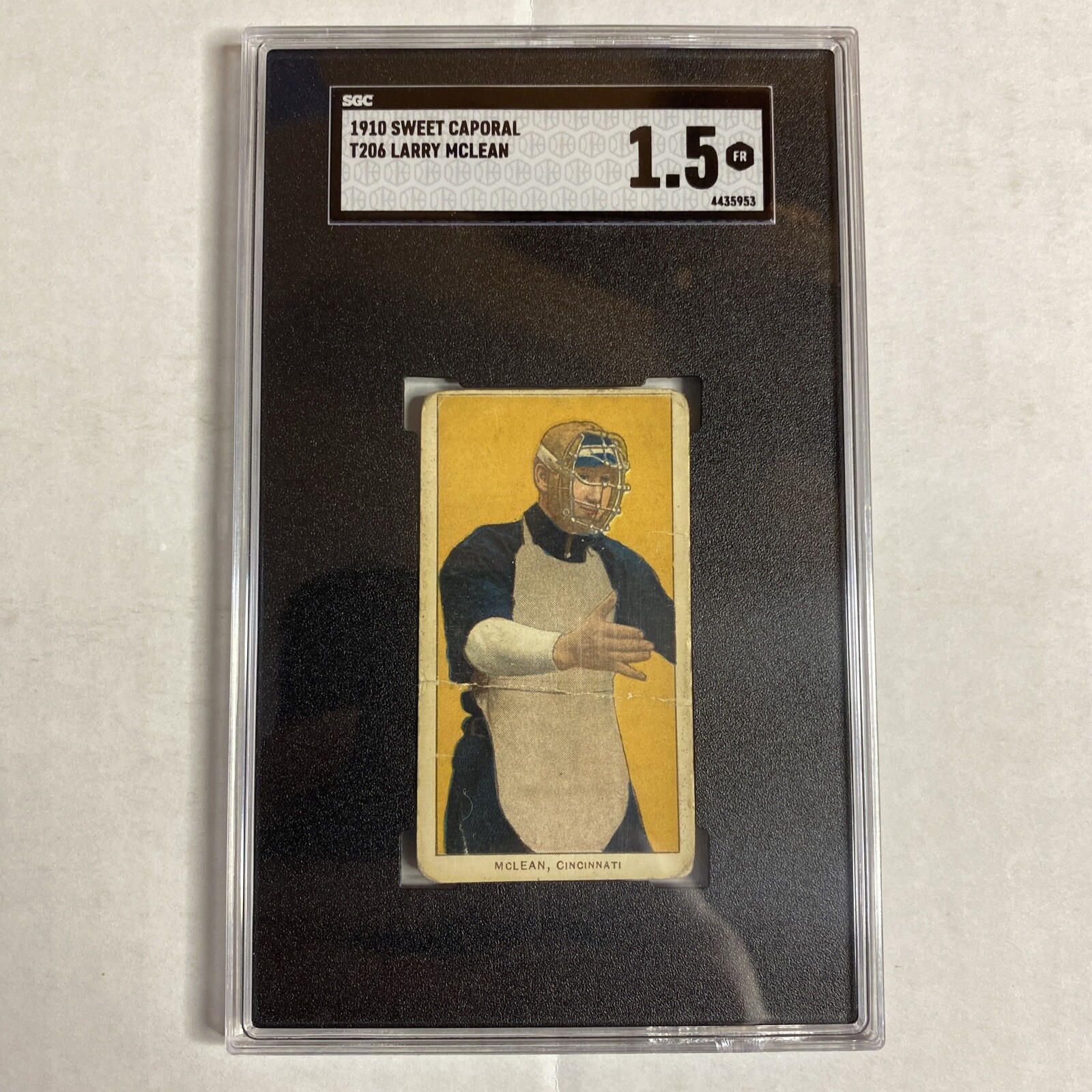 1910 T206 Sweet Caporal Larry McLean SGC 1.5 PS