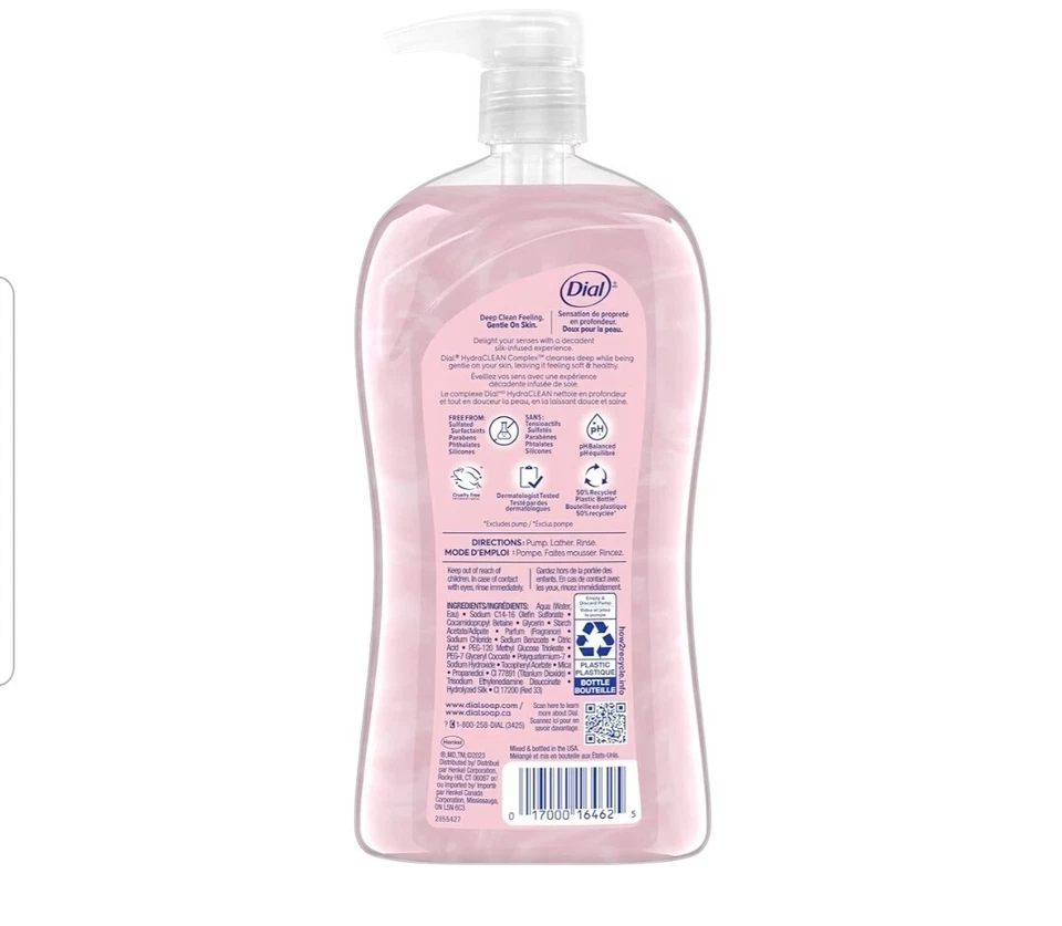 DIAL CALMANTE SEDA Y MAGNOLIA FRAGANCIA GEL DE BAÑO CON BOMBA, (BOTELLAS 3-32 OZ) Foto 2 de 4