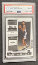 2023-24 Panini Contenders #11 VICTOR WEMBANYAMA Season Ticket Rookie PSA 9 Mint