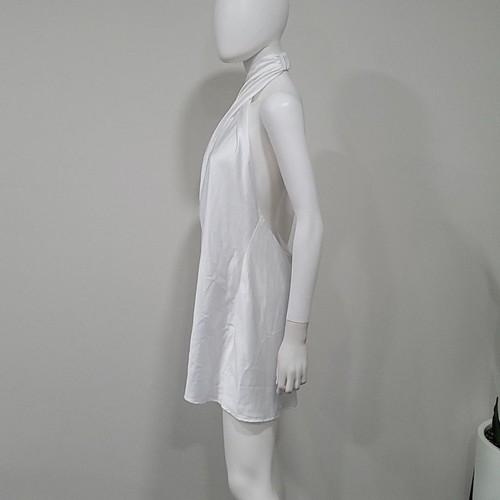 NEU OHNE ETIKETT SHOW ME Your MuMu Jasmin Neckholder Minikleid in Elfenbein Luxus Satin Gr. S - Bild 5 von 11