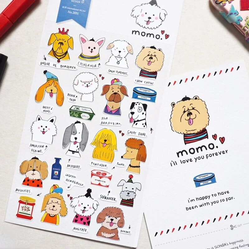 Sonia Momo Dogs Stickers cute cartoon planner journal diary scrapbooking sticker
