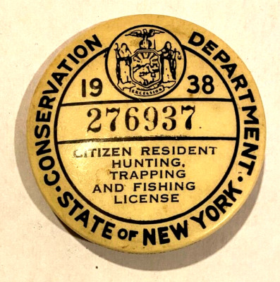 Badge Pin Collection New York - Special Deer License Button 1938