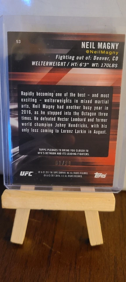 2017 Topps Knockout Neil Magny No. 53 Blue 1/99 BOOK END - Image 3 of 4