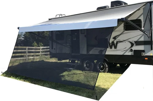 RV Awning Sun Shade Screen Sunshade 8' X 15' 3'' (Fit for 16' Awning)- Mesh Suns