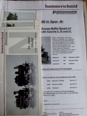Programma vendita con schede depliant HAMMERSCHMID anno 2000 in scala N-DEU Tr.5