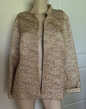 Chico's Metallic Gold Blazer Jacket Women's Size 2
