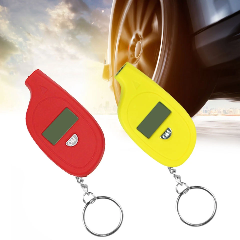 Digital Car Tire Pressure Tester Motorcycle Tyre Air Meter Gauge LCD w/ Battery Foto 2 de 4