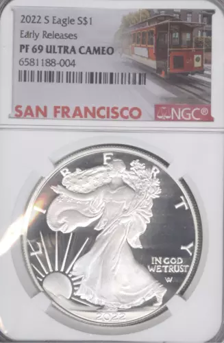 2022 S American Silver Eagle NGC PF69 Ultra Cameo/Early Releases
