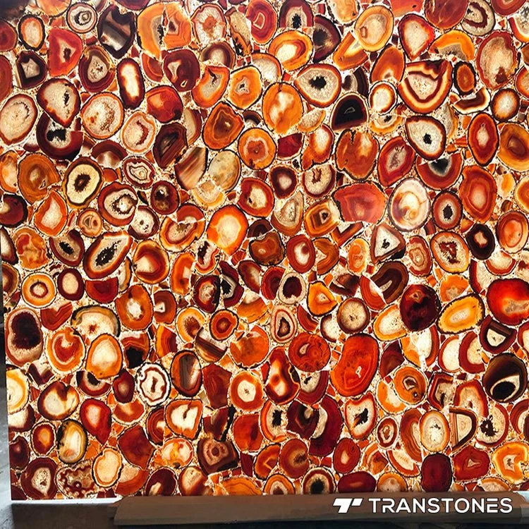 "Luxury Handmade Orange Agate Table – Natural Stone Coffee Centerpiece Decor" - Image 3 of 4