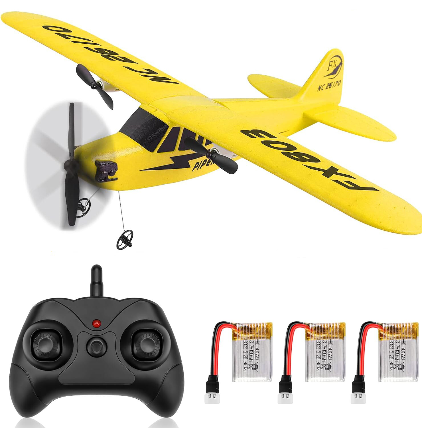 WDKXCN RC Flugzeug 2CH - Ferngesteuertes Flugzeug Mit LED Für Anfänger