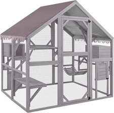 Aivituvin Catio Cat Enclosure Outdoor Large Cat Run House with Roof Cover 59.5"