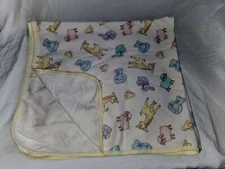 VTG Carters Animals Cotton Receiving Blanket Pastel Plush Giraffe Bear Duck Toys