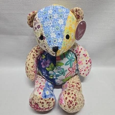 Nova Plush Cherish Collection 2010 Teddy Bear Floral Patch Print