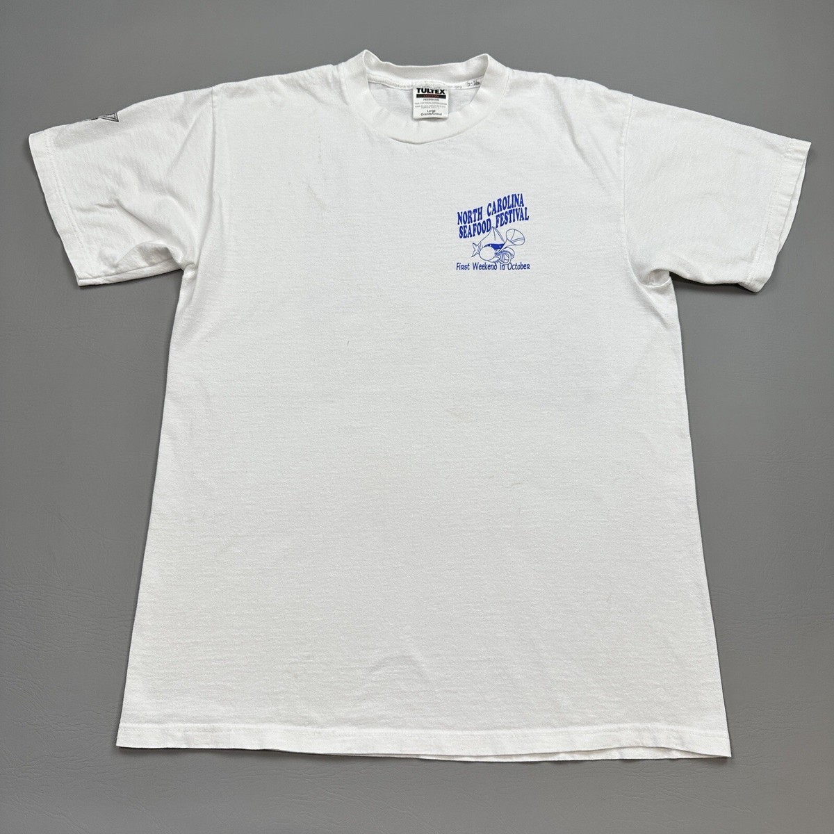 Vintage North Carolina Seafood Festival Shirt Mens Large White 