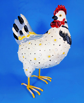 Fancy Resin Rooster Figurine/Sculpture by Rosalind Wheeler Andaz. Handmade.