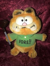 Garfield 9in Plush Toy Golfing Fore 1981 Dakin Collectible Cartoons Vintage