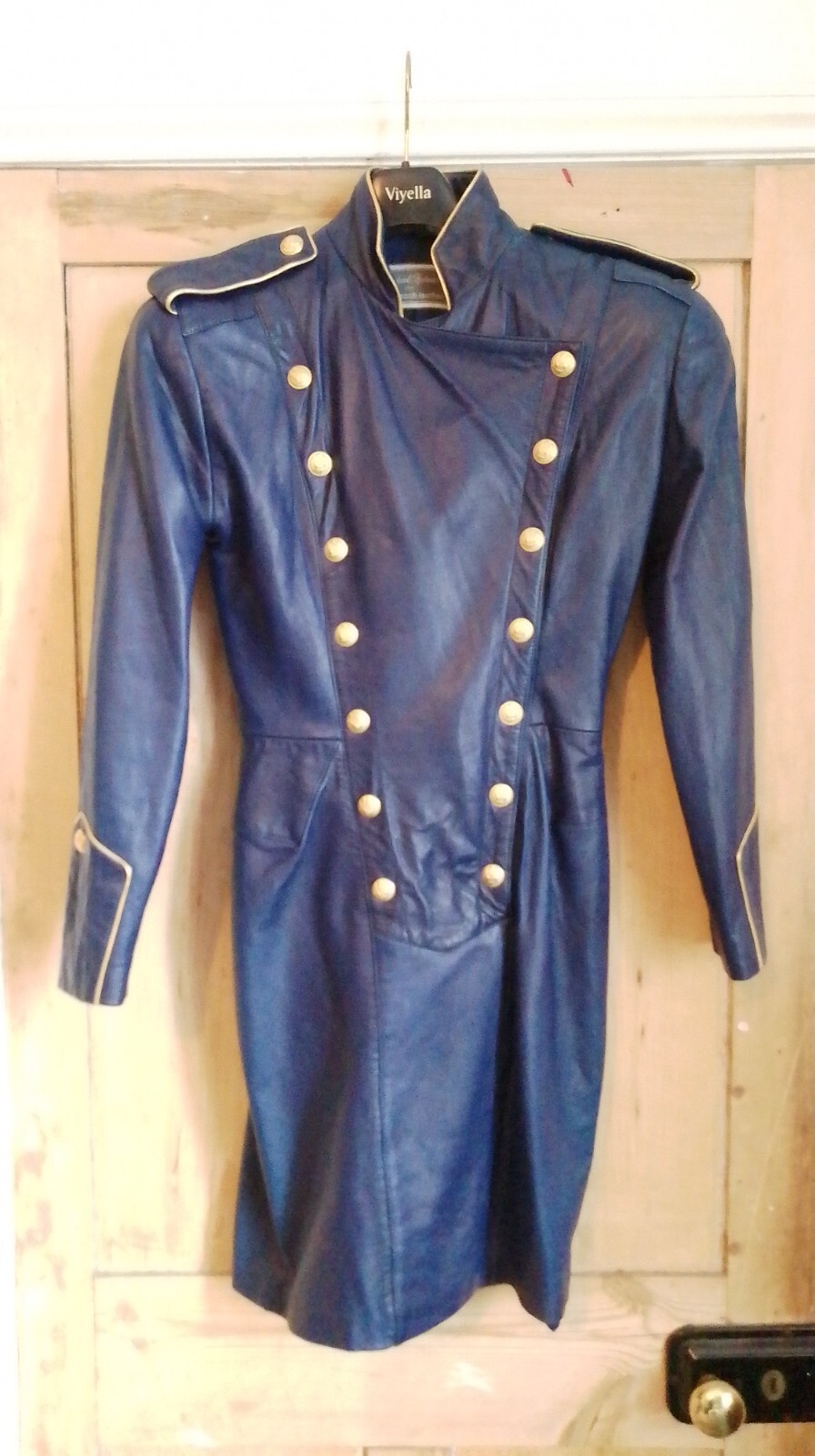 North Beach Michael Hoban Military Style Leather Dress image 6