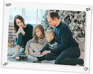 Clear Acrylic Wall Mount Picture Frame,Floating Clear Square 8.5x12inch