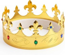 Spooktacular Creations Gold Royal King Crown, Halloween One Size, Golden