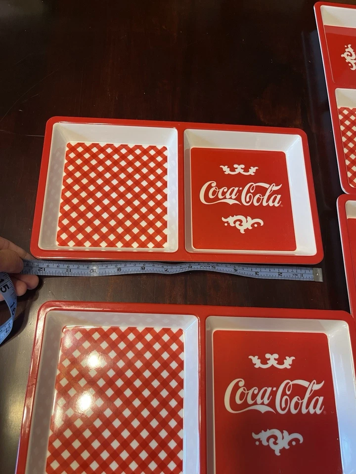 6件套红白可口可乐双面方形餐盘 — 第 4/4 张图片