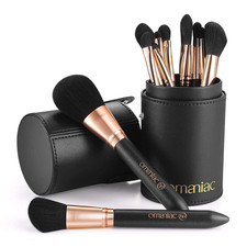 Makeup Brush Set Professional, 12 Pearlescent Wood Handle Makeup Brushes, Premiu
