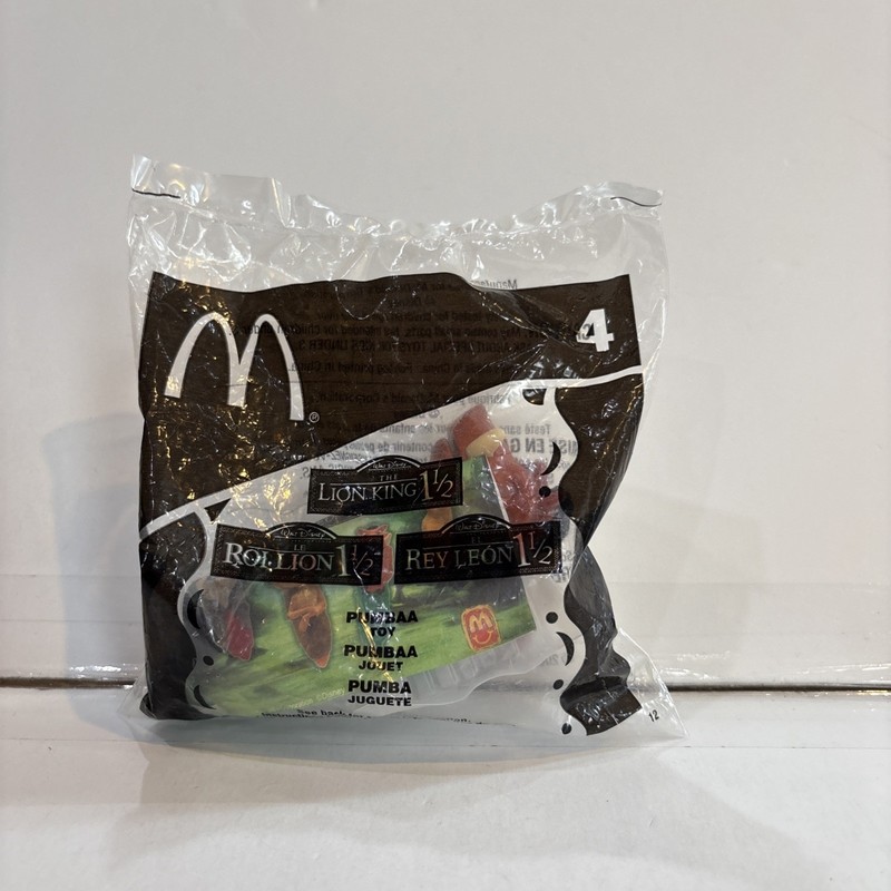 2003-4 McDonald’s Disney The Lion King 1 1/2 PUMBAA TOY #4 finger puppet NIP 