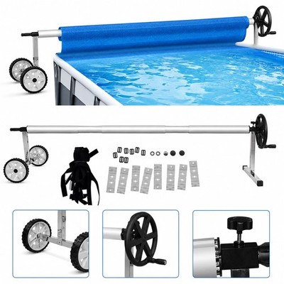 Poolabdeckung Aufrollvorrichtung 5,7M Fahrbar Solarfolie Aufroller Pool Stange