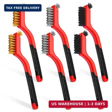 Wire Brush Set, 6 Pcs Brass/Stainless Steel/Nylon Wire Brushes for Cleaning with
