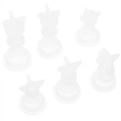 6 Stück Schachfiguren-Formen, DIY-Silikonformen, Schachfiguren-Silikonform