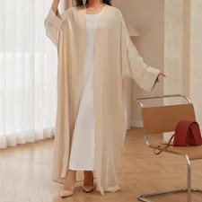 Ramadan Abaya Cardigan Long Robe Women Muslim Kimono Maxi Dress Evening Gown Eid