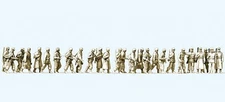 HO Preiser Military Figures UNPAINTED WWII German Infantry Walking  # 16609